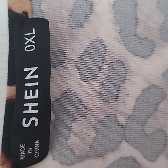 Animal Print Bodysuit Top Leopard Print Brown Black Stretch like New Size 0XL - Picture 13 of 14